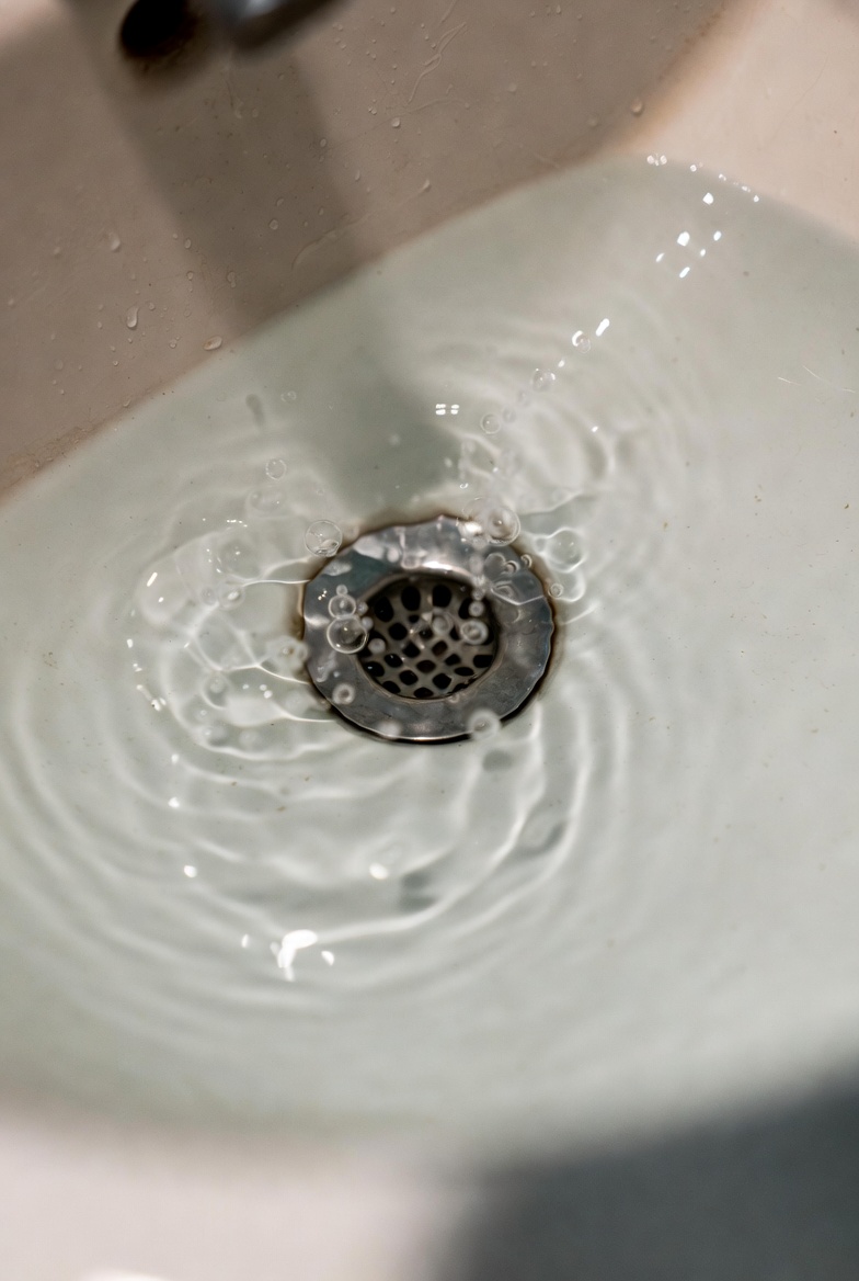 Bathroom sink bubbles at night