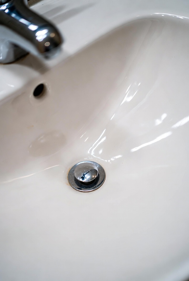 Under-sink plumbing after winterization when a stale odor started.