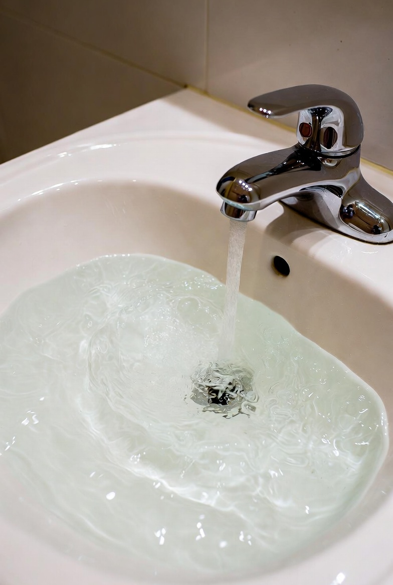 Progressively slower bathroom sink drain