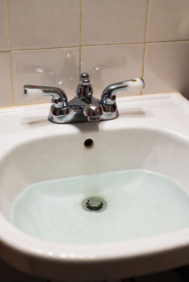 Suddenly worsened bathroom sink standing water