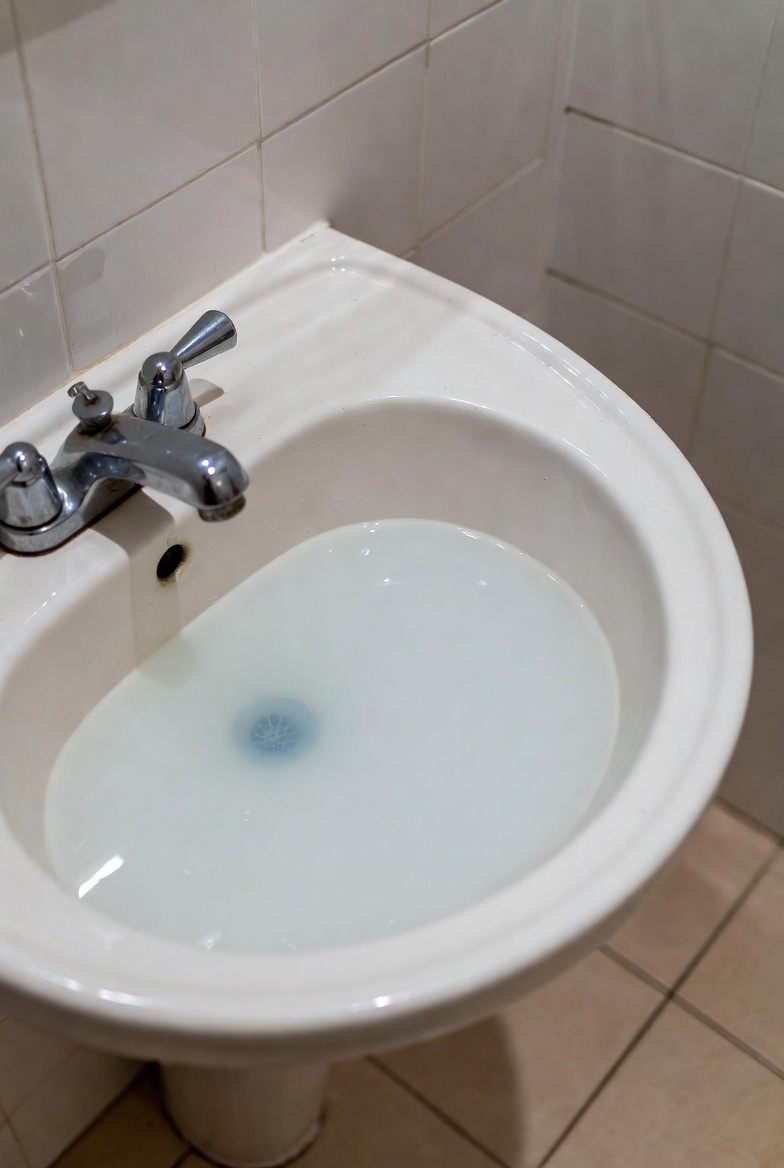 Unpredictable water movement between two sink bowls