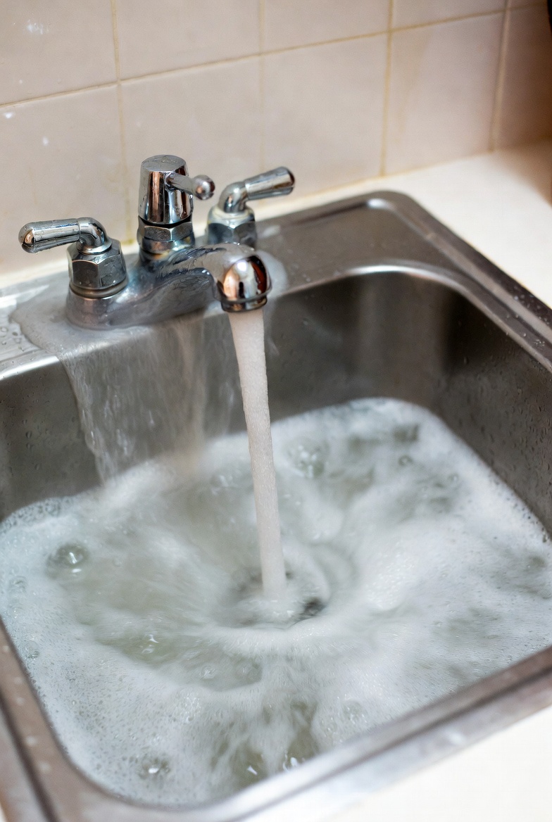 Cloudy hot water after city outage