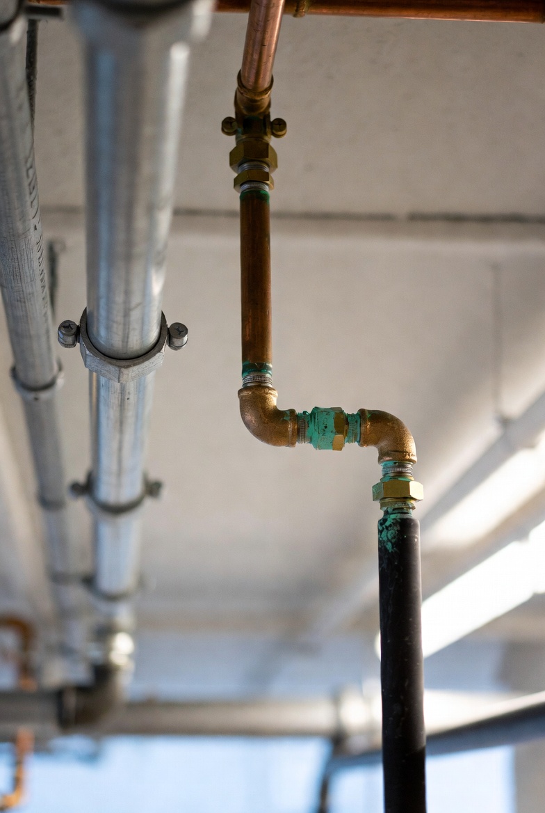 Upstairs branch line emitting musty odor only