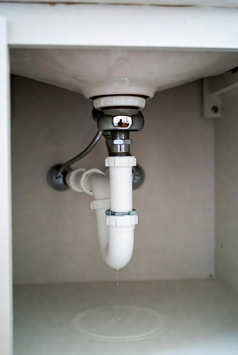 Minor leak at a P-trap joint after installation