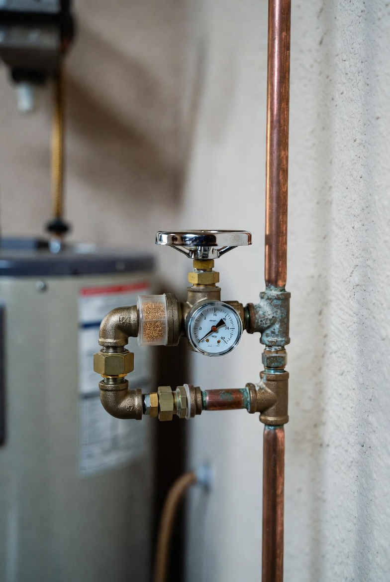 PRV installation area associated with musty water odor