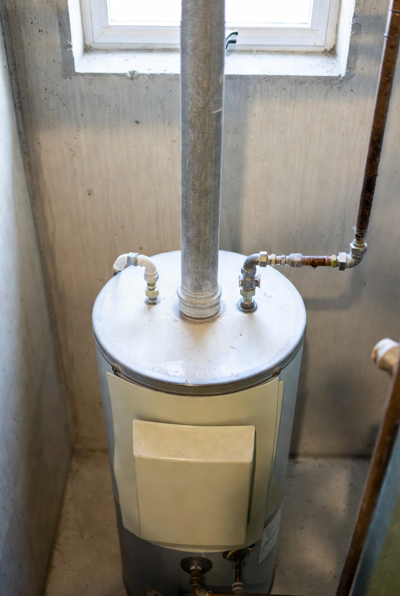 Hot water outlet discoloration linked to chlorine smell