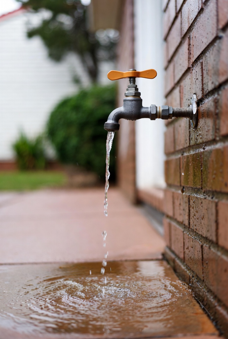 Close-up of hose connection after washer replacement showing weep