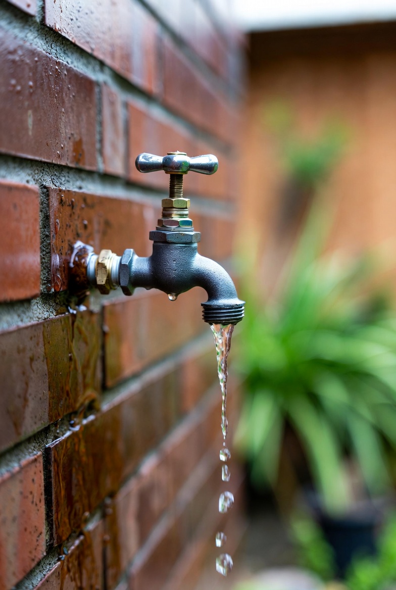 Spigot dripping after municipal water was restored