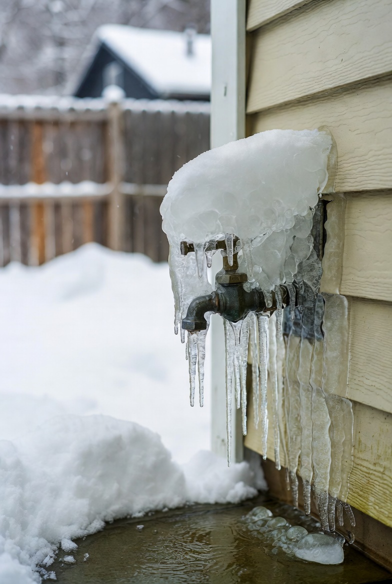 Upstairs outdoor spigot with no flow while downstairs works